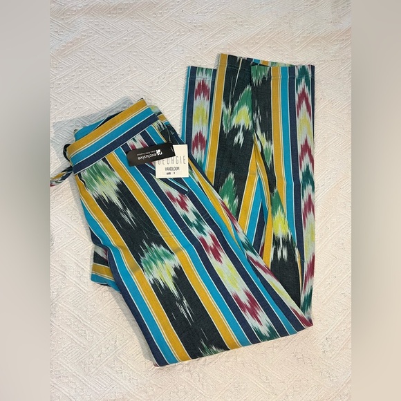 Georgie St Bart’s Ikat Wide Leg Pants Size 2 Dopamine Aztec bohemian 100% cotton - Picture 1 of 9